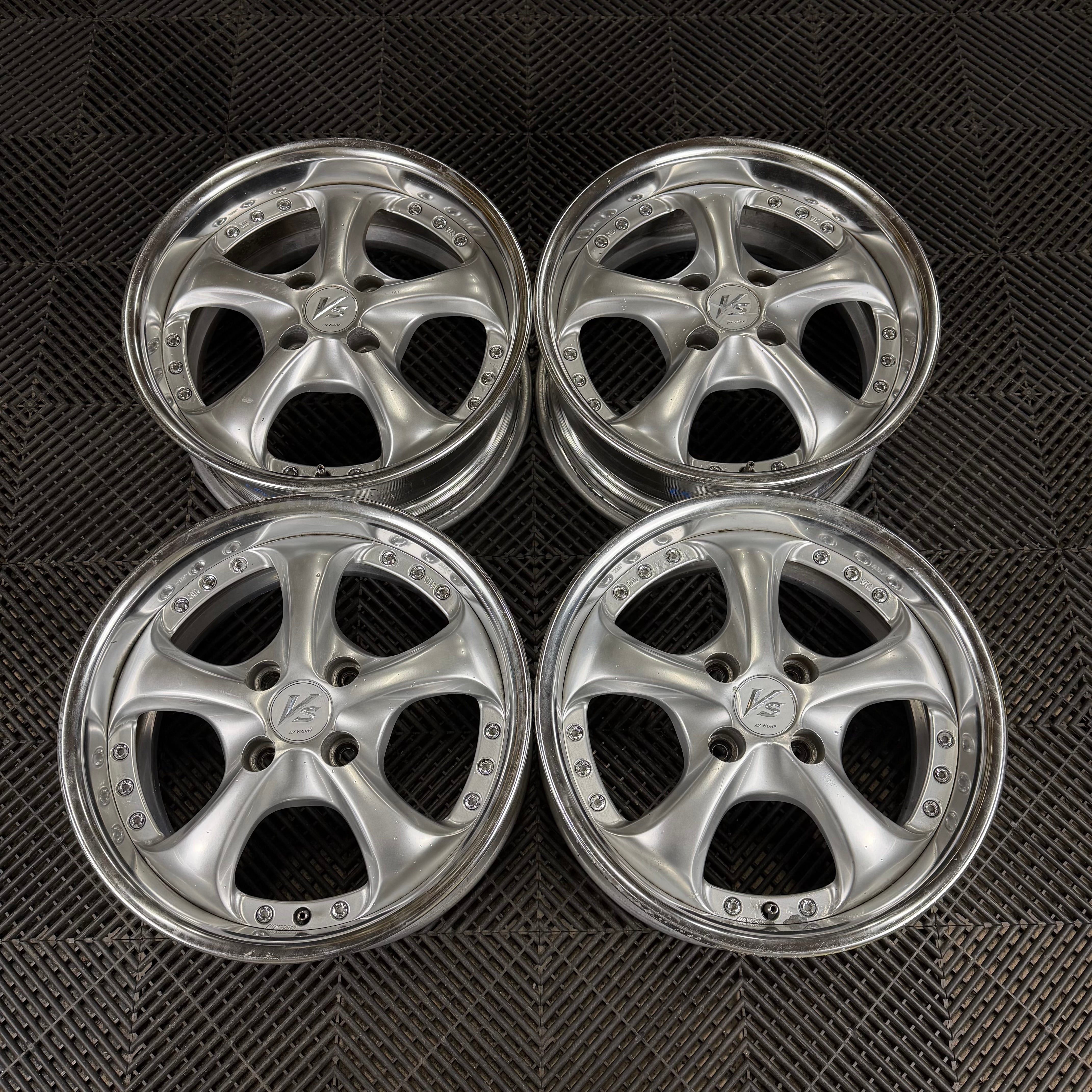デ*)様 WORK VS-KF 15インチ 7J +35 2本 100/4H ホ Work VS KF / 4x100 / 15x6.5 +32 – Parts From Japan