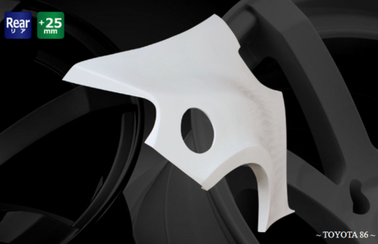 専用553630サイドアクリル Origin Lab | Rear Overfenders +25mm for Toyota GT86 / Scion FRS