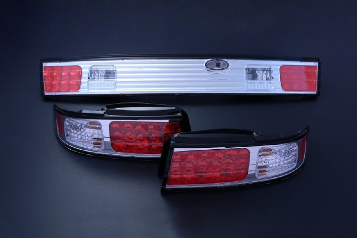D-MAX | 3-Piece LED Taillight Set Chrome for Nissan Silvia S14 (240SX)