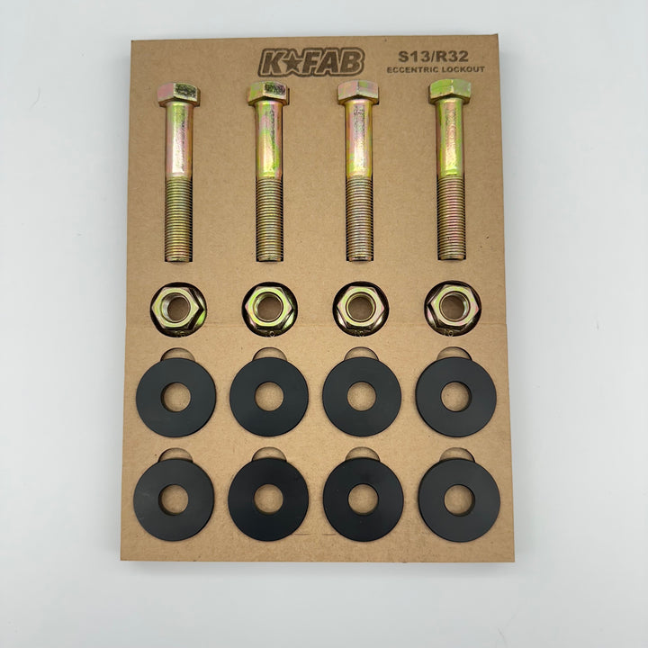 K Fab Eccentric Lockout Kit for Nissan 240sx S13, Skyline R32, 180sx