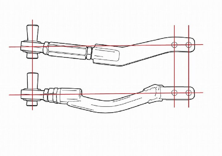 D-MAX | D1SPEC Ver.2 Offset Pillow-Ball Tension Rods for Nissan S13 / 180SX / 240SX / S14 / S15 / Cefiro A31 / Laurel C33 C34 C35 / Skyline R32 / 300ZX Z32 / Cedric Y32 Y33 / Stagea C34