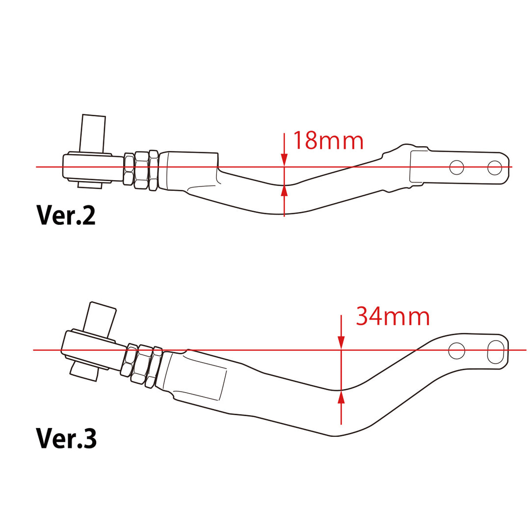 D-MAX | D1SPEC Ver.3 Offset Pillow-Ball Tension Rods for Nissan S14 / S15 / Laurel C34 / C35 / Stagea C34