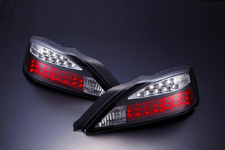 D-MAX | LED Tail Lights with LED Turn Signals - Black for Nissan Silvia S15