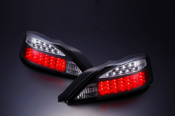 D-MAX | LED Tail Lights with LED Turn Signals - Black for Nissan Silvia S15