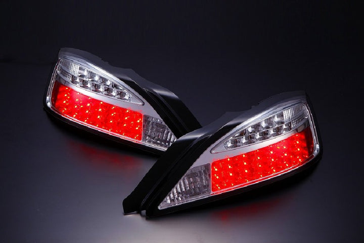 D-MAX | LED Tail Lights with LED Turn Signals - Chrome for Nissan Silvia S15