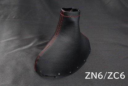 Kazama Auto | Shift Boot - Black PVC with Red Stitching for Toyota 86 / GR86 and Subaru BRZ