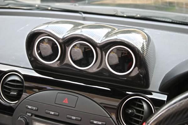 Garage Vary | Triple Gauge Panel - Carbon Fiber for Mazda MX5 NC1 (Miata)