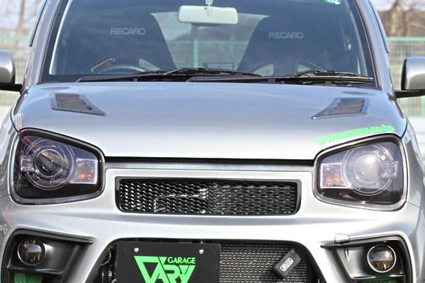 Garage Vary | Carbon Hood Duct with FRP Rain Guard for Suzuki Alto Works HA36S