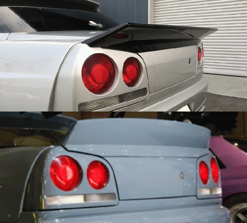 er34 4ドアトランク、URAS垂直尾翼30℃ URAS | Vertical Stabilizer Trunk Wing for Nissan R34 Skyline (4