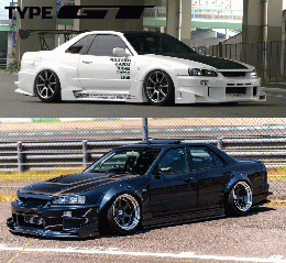 URAS Type-GT Body Kit for Nissan R34 Skyline (4-Door)