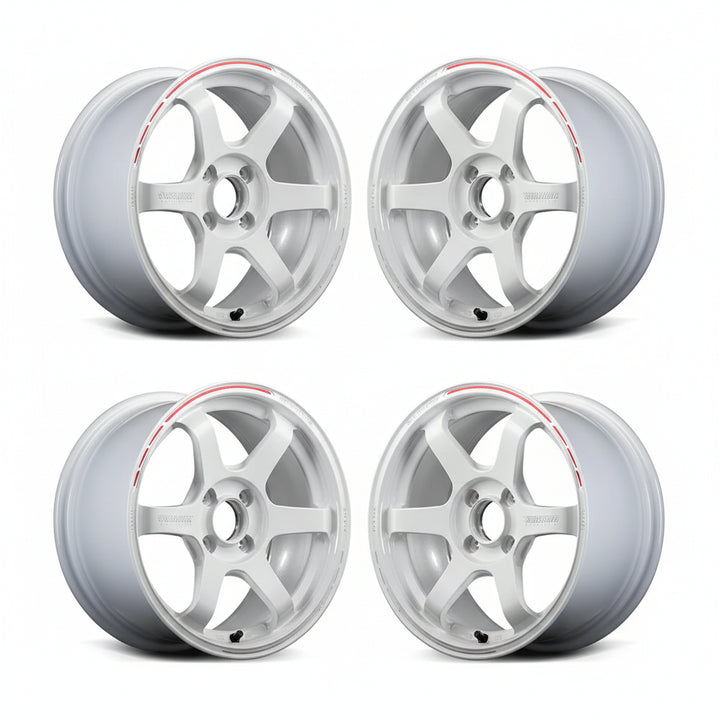 Rays | Volk TE37 SONIC TIME ATTACK EDITION Dash White/REDOT | 4X100| 16x7.5 +33 (Pair)