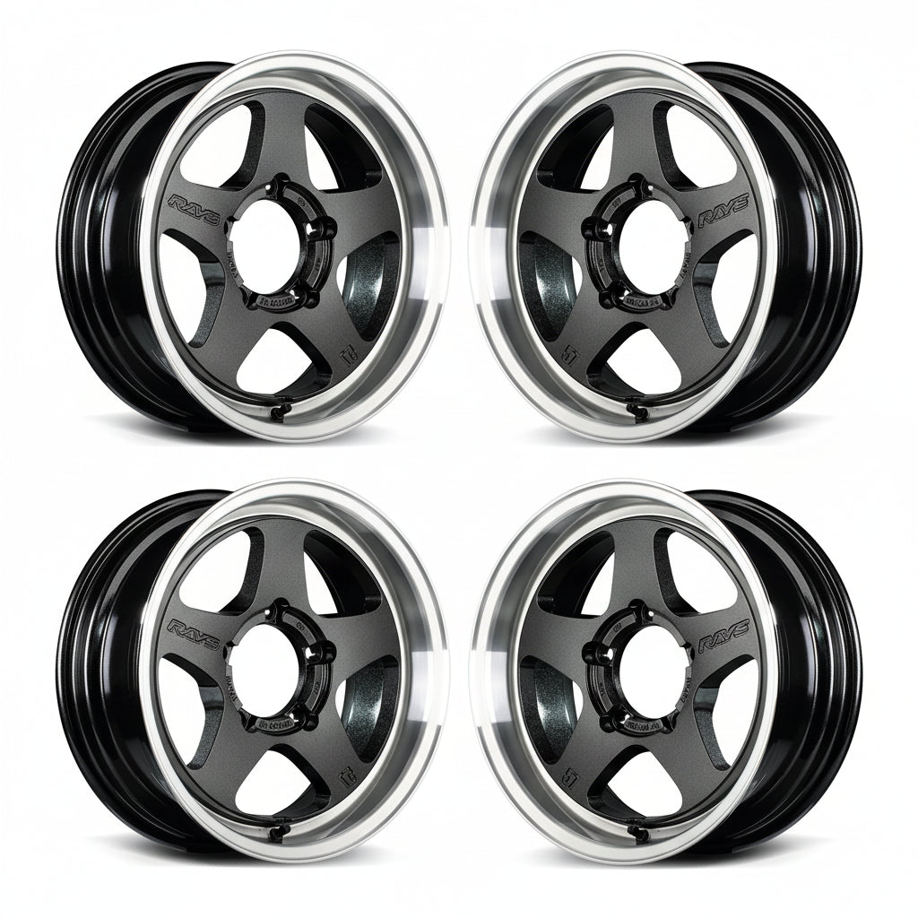 Rays | Gram Lights 57FR-X Glass Black/Rim DC | 16x5.5 +20 | 5X139.7 (Set)