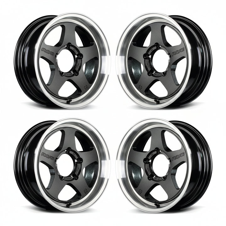 Rays | Gram Lights 57FR-X Glass Black/Rim DC | 16x5.5 +20 | 5X139.7 (Set)