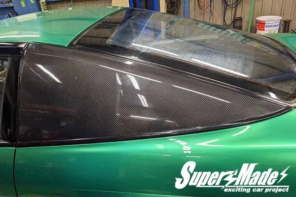 Super Made | Carbon Rear Quarter Cover for Nissan 180SX / 240SX S13 Hatch
