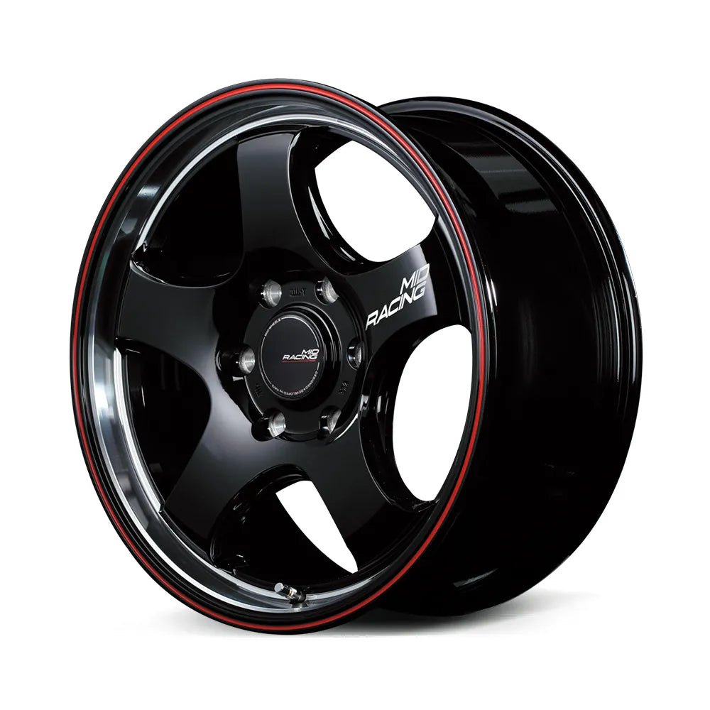 Rays | MID RACING R05HC Black Rim Vertical Polish/Red Line | 6X139.7 | 16X6.5 +38