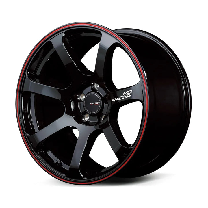 Rays | MID RACING R07 Black / Rim Red Line | 4X100 | 15X5.0 +45
