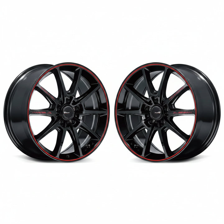 Rays | MID RACING R25Plus Black / Rim Red Line | 5X139.7 | 16X5.5 +20 (Pair)
