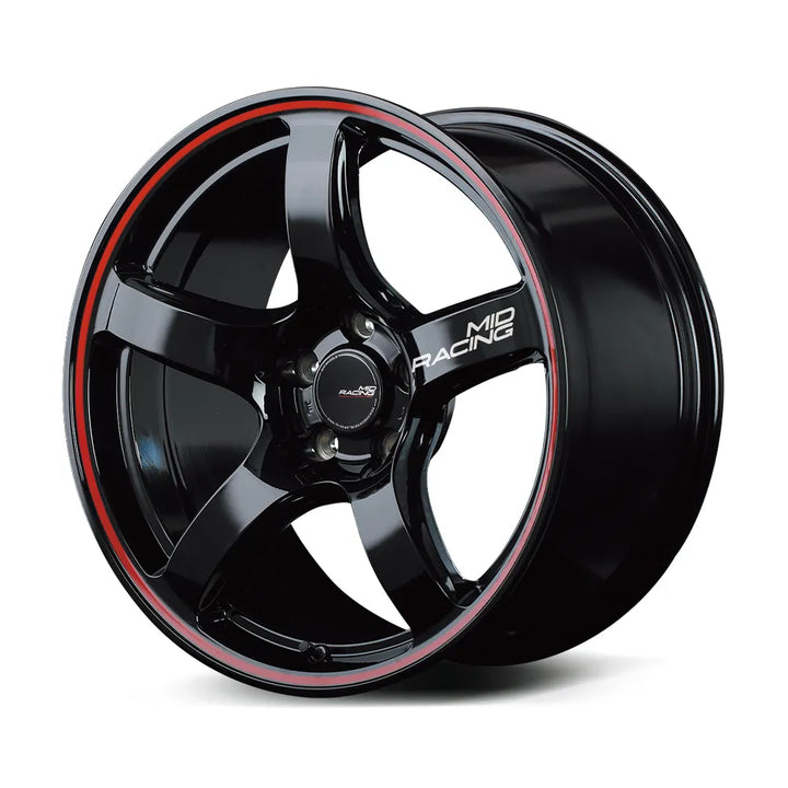Rays | MID RACING R50 Black / Rim Red Line | 4X100 | 16X6.0 +43