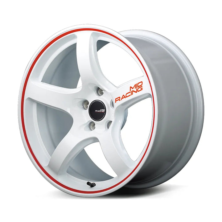Rays | MID RACING R50 White / Rim Red Line | 5X120 | 18X8.5 +45