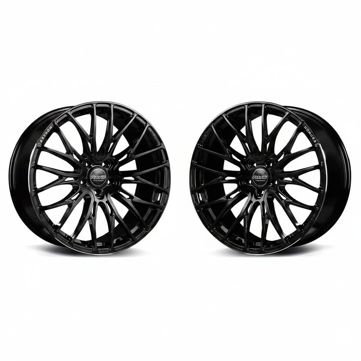 Rays | HOMURA 2X10BD Black/Rim Edge DMC | 5X120 | 19X8.0 +45 (Pair)