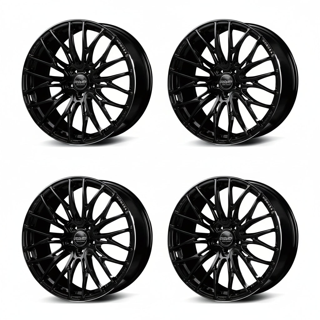 Rays | HOMURA 2X10BD Black/Rim Edge DMC | 5X114.3 | 18X7.5 +50 (Set)