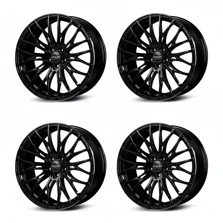 Rays | HOMURA 2X10BD Black/Rim Edge DMC | 5X114.3 | 18X7.5 +50 (Set)