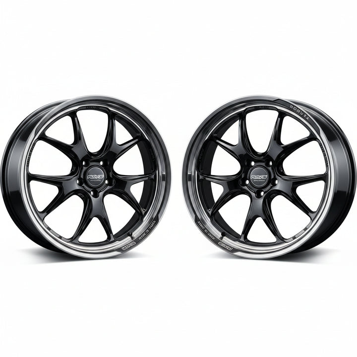 Rays | HOMURA 2X5RA Glossy Black/Rim DMC | 5X114.3 | 19X8.5 +38 (Pair)