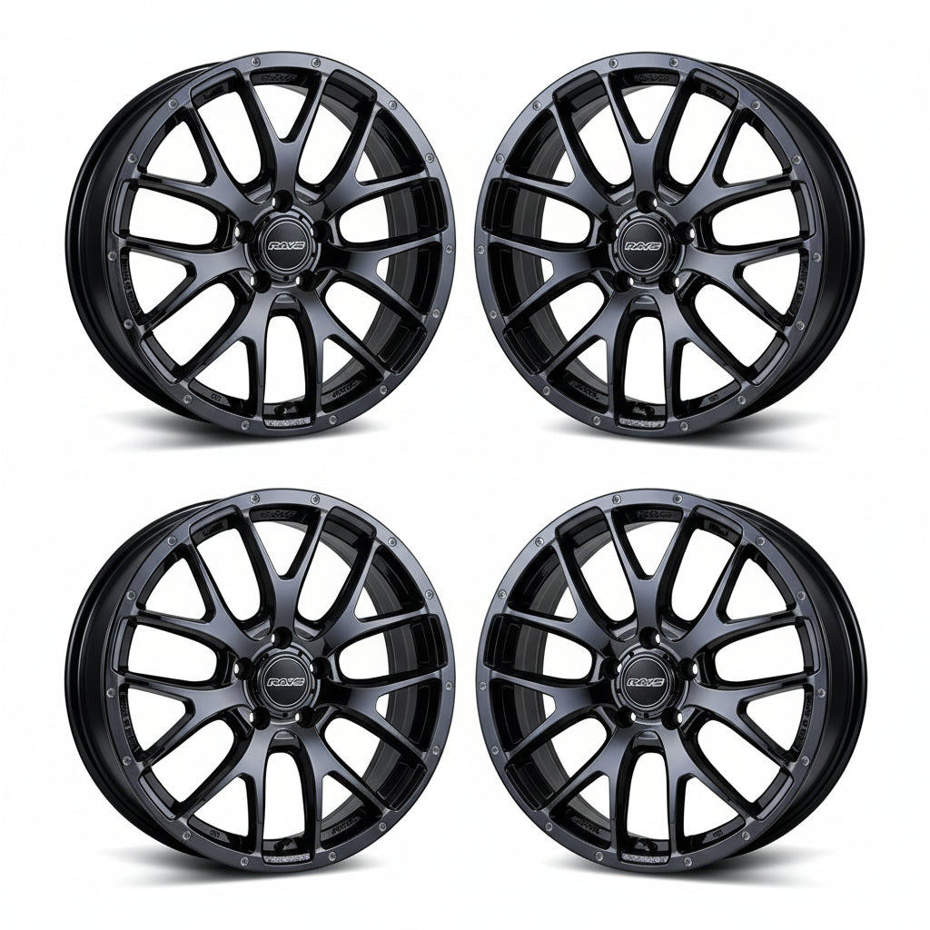 Rays | HOMURA 2X7FA Black Chrome Coating | 5X114.3 | 18X7.5 +45 (Set)