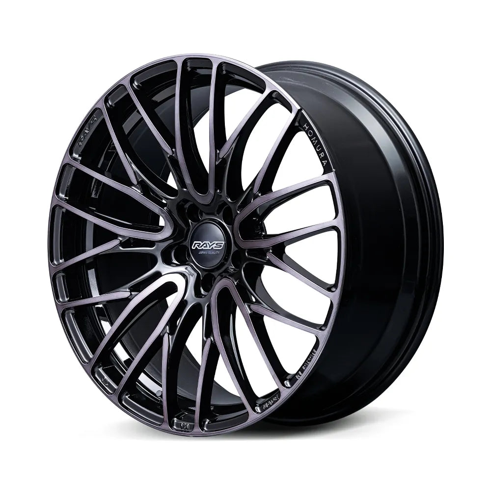 Rays | HOMURA 2X10BD BLACK CLEAR EDITION Glossy Black/Black Clear | 5X100 | 18X7.5 +50 (Pair)
