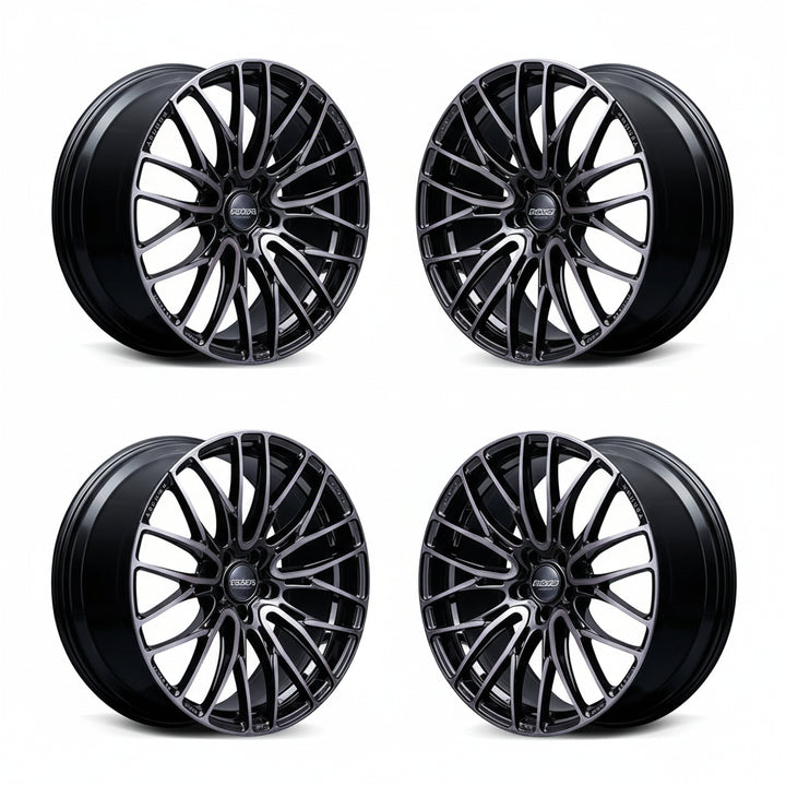 Rays | HOMURA 2X10BD BLACK CLEAR EDITION Glossy Black/Black Clear | 5X114.3 | 20X8.5 +45 (Set)