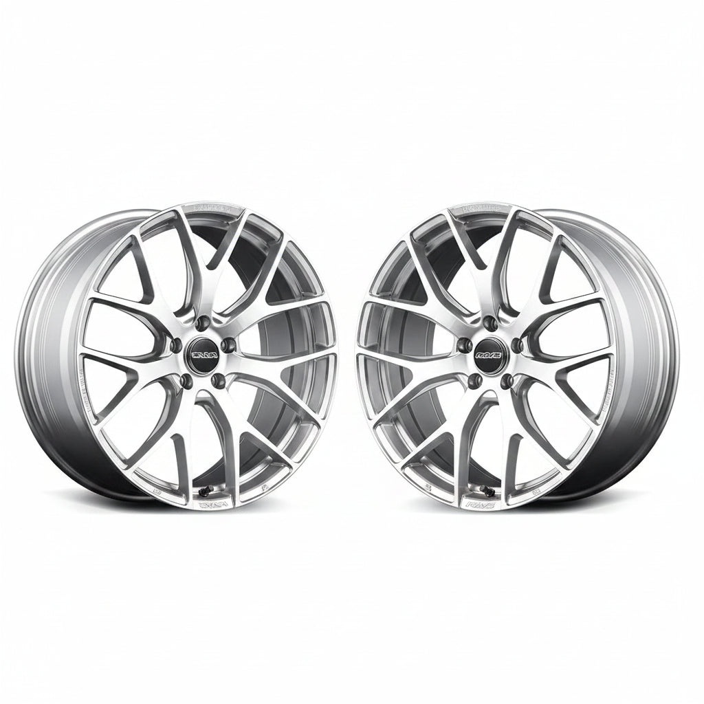 Rays | HOMURA 2X7FT Diamond Cut / Side Sunlight Silver | 5X120 | 19X8.0 +38 (Pair)