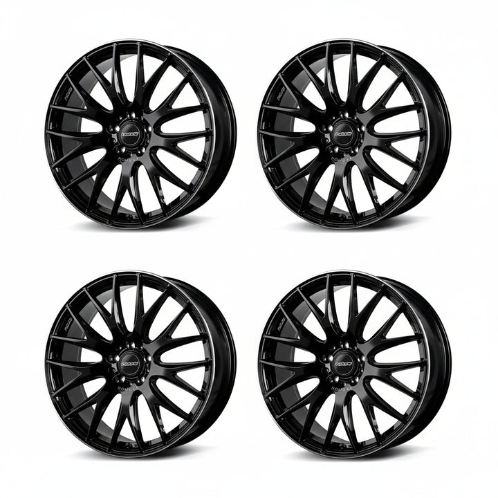 Rays | HOMURA 2X9Plus Glossy Black/Rim Edge DMC | 5X114.3 | 18X7.5 +50 (Set)