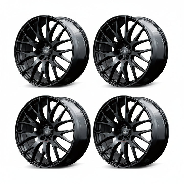 Rays | HOMURA 2X9PLUS SPORT EDITION Semigloss Black/RAP | 5X114.3 | 18X8.0 +44 (Set)
