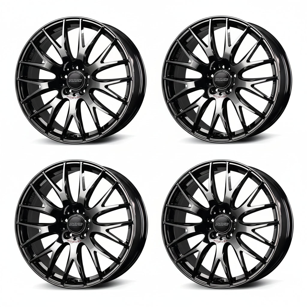 Rays | HOMURA 2X9Plus JET BLACK EDITION IV Black Chrome Coating/RAP | 5X100 | 18X8.0 +44 (Set)