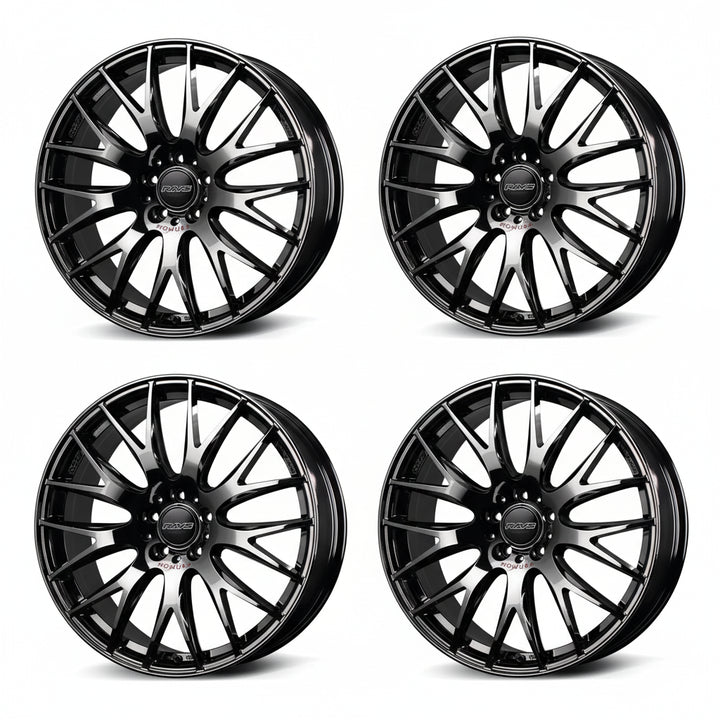 Rays | HOMURA 2X9Plus JET BLACK EDITION IV Black Chrome Coating/RAP | 5X100 | 18X8.0 +44 (Set)
