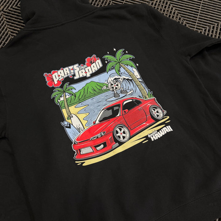Parts from Japan | Hawaii Postcard Sweatshirt Hoodie - Black