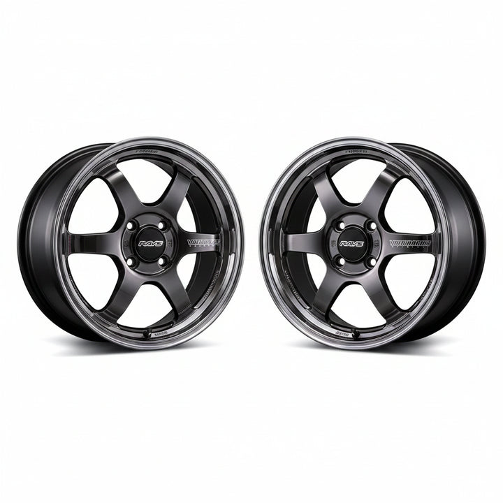 Rays | Volk TE37KCR PROGRESSIVE MODEL Shining Black Metal/FDMC Rim | 4X100| 16x5.5 +45 (Pair)