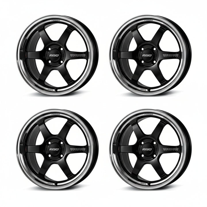 Rays | Volk TE37KCR Progressive Model Black FDMC Rim | 4X100| 15x5.0 +45 (Set)