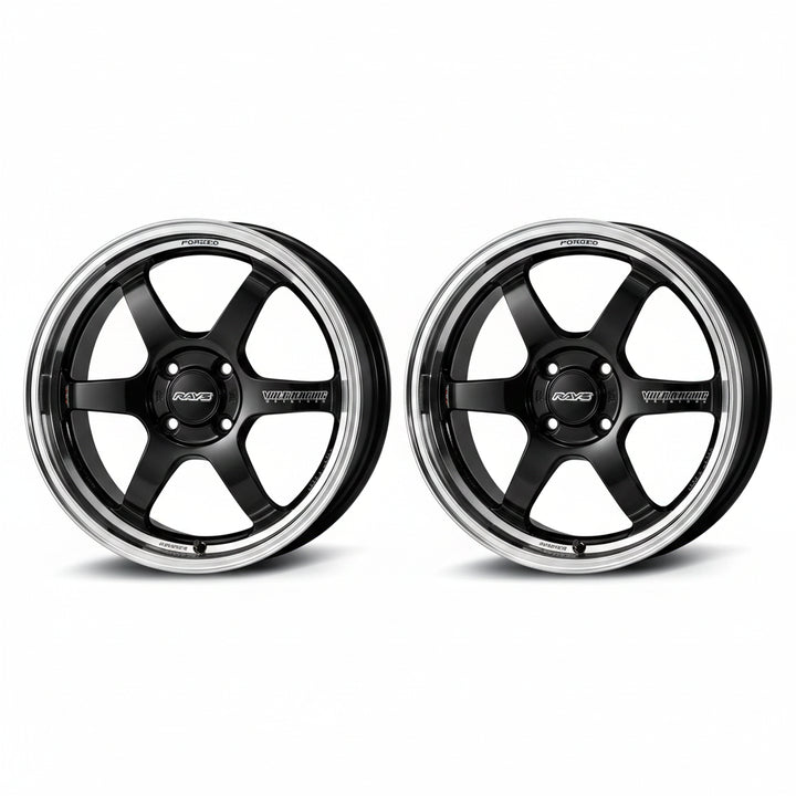 Rays | Volk TE37KCR PROGRESSIVE MODEL Black/FDMC Rim | 4X100| 15x5.5 +45 (Pair)