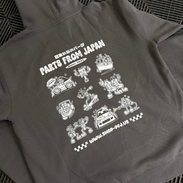 Parts from Japan | Doodle Sweatshirt Hoodie - Grey