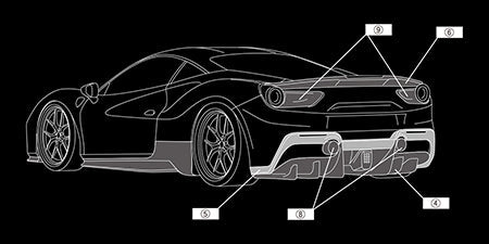 AIMGAIN SPORT FERRARI 488 GTB F142B AERO DRY CARBON - (CONTACT FOR PRICING)