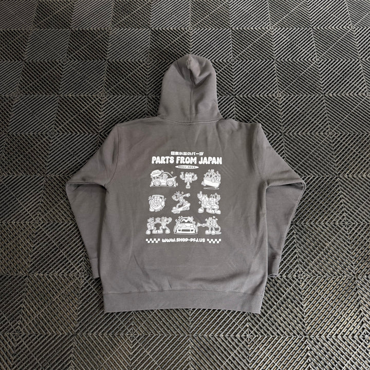 Parts from Japan | Doodle Sweatshirt Hoodie - Grey