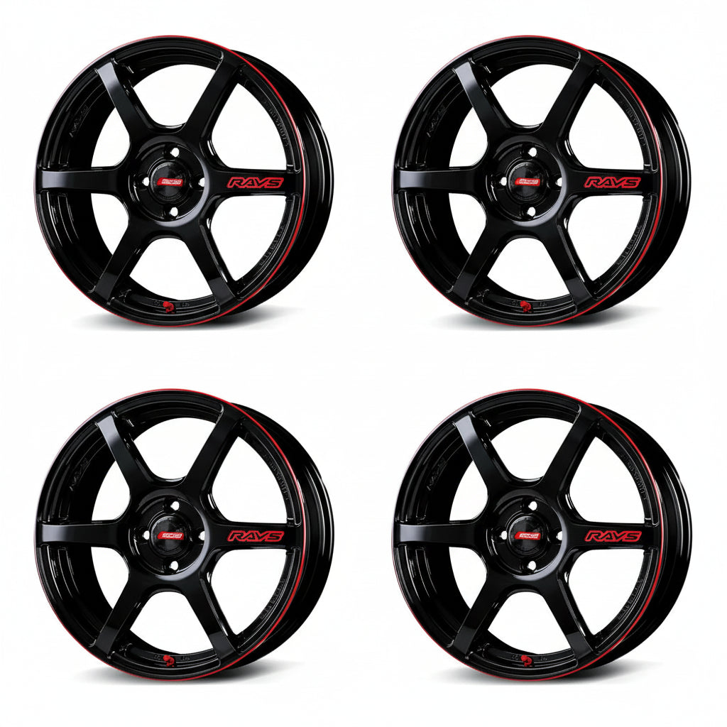 Rays | Gram Lights 57C6 TIME ATTACK EDITION Black & Machining/E-pro Coat | 15X5.0 +43 | 4X100 (Set)