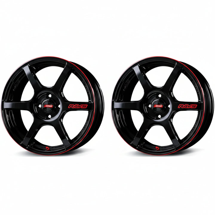 Rays | Gram Lights 57C6 TIME ATTACK EDITION Black & Machining/E-pro Coat | 17X7.0 +45 | 4X100 (Pair)