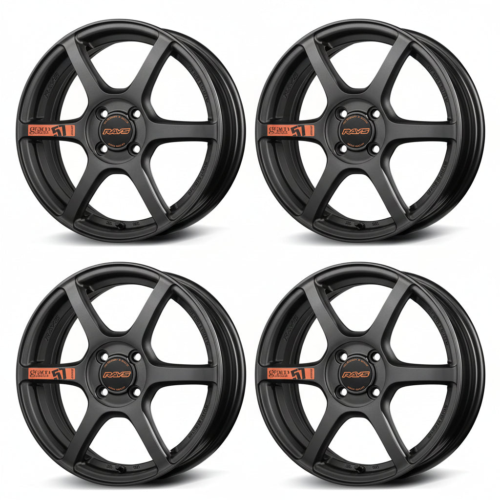 Rays | Gram Lights 57C6 SPEC D Matte Super Dark Gunmetal | 15X5.0 +43 | 4X100 (Set)