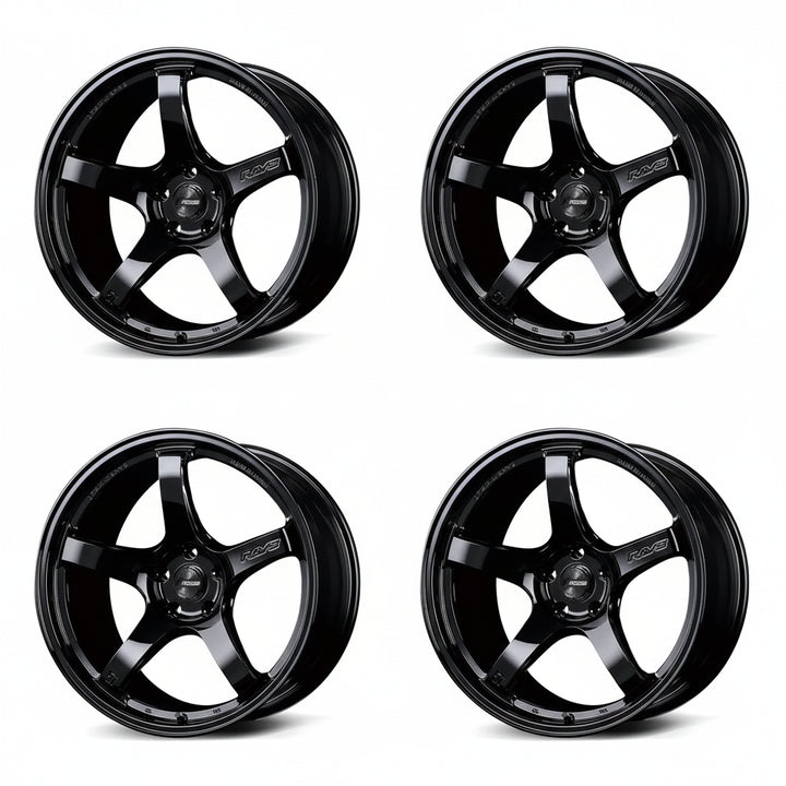 Rays | Gram Lights 57CR Glossy Black | 19X8.5 +45 | 5X112 (Set)