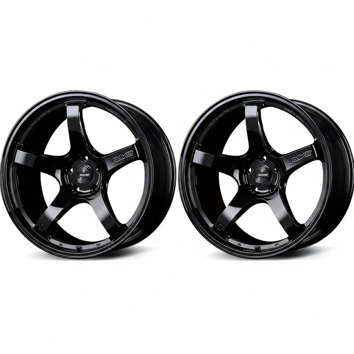 Rays | Gram Lights 57CR Glossy Black | 19X9.5 +25 | 5X112 (Pair)