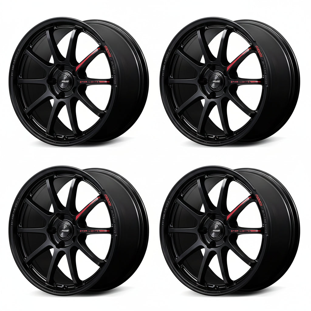 Rays | Gram Lights 57NR LIMITED II Semigloss Black | 17X7.0 +47 | 4X100 (Set)