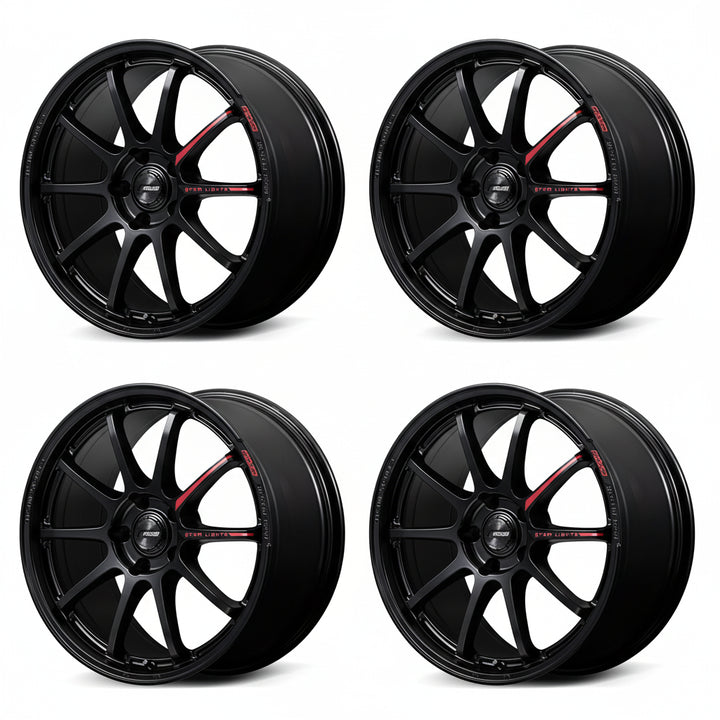 Rays | Gram Lights 57NR LIMITED II Semigloss Black | 17X7.0 +47 | 4X100 (Set)