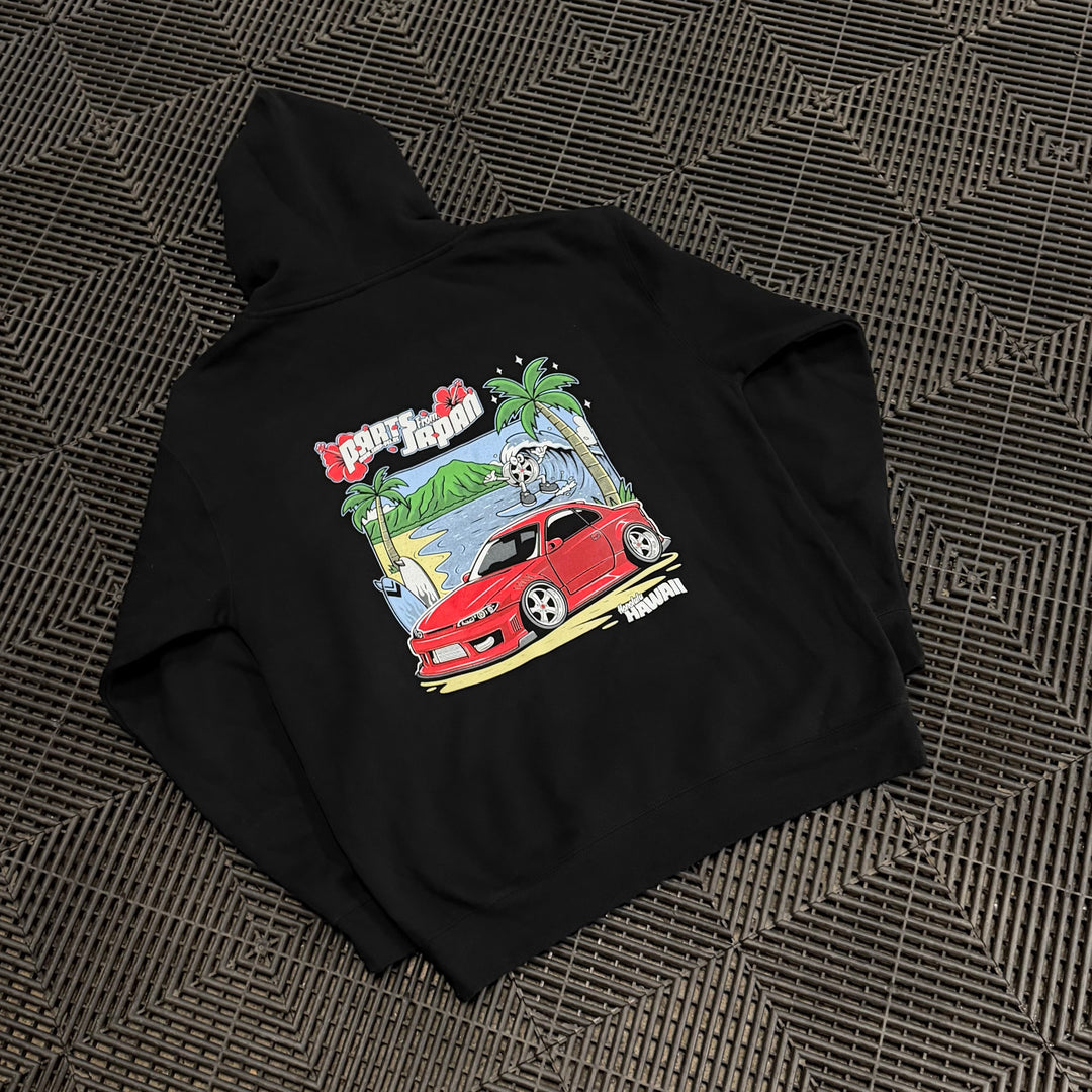 Parts from Japan | Hawaii Postcard Sweatshirt Hoodie - Black